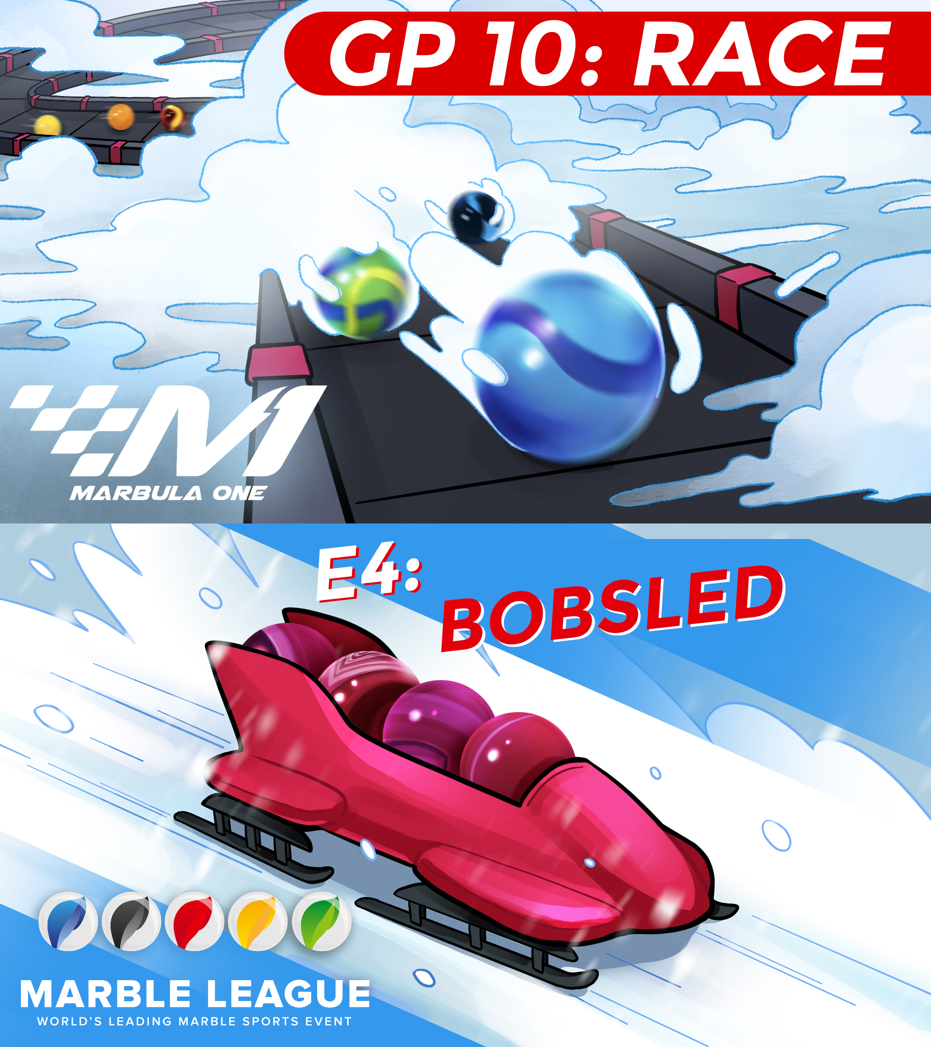 Thumbnails for Marbula One GP 10: Race, and WML Bobsled.